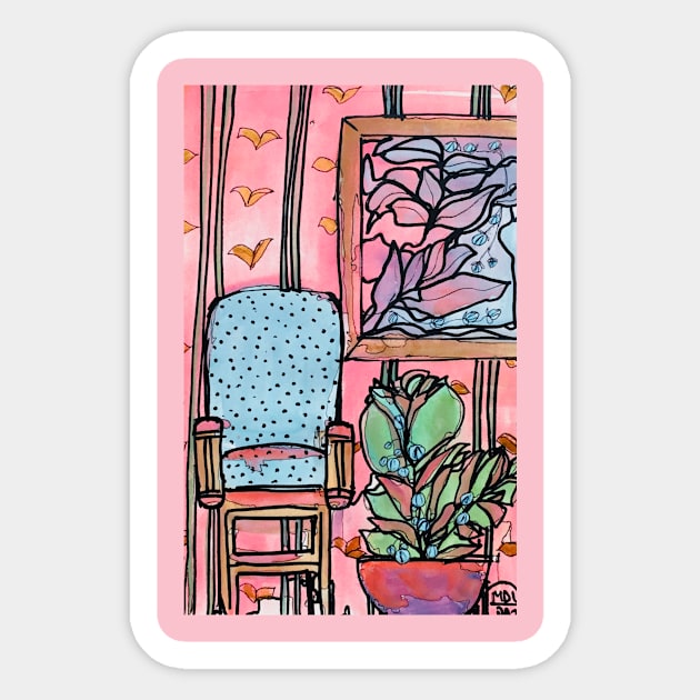 Home is where my plants are Sticker by Miriam de la Paz